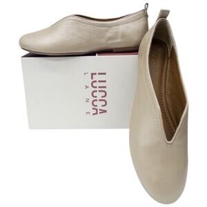 Lucca Lane Bayla Slip-On Ballet Flats Metallic Champagne Size 9